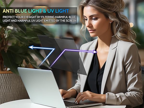 ANTI BLUE LIGHT SCREEN magnetic privacy screen for computer 14 inch