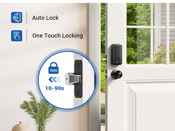 keyless entry door lock with handle