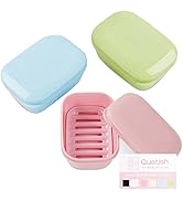 Quatish Soap Holder, Travel Soap Container with Lid, Portable Bar Soap Case, Leakproof Soap Box w...