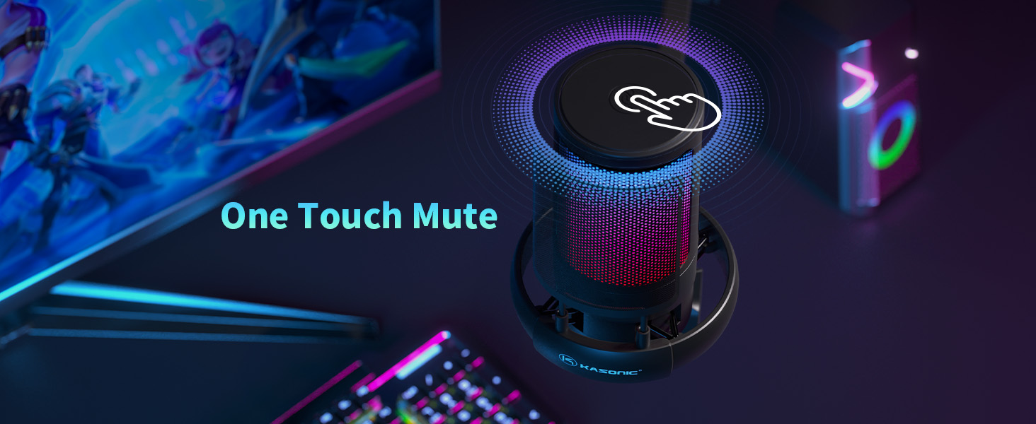 RGB Microphone for Gaming with Boom Arm