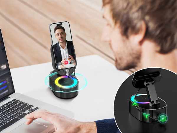phone stand with a Bluetooth speaker