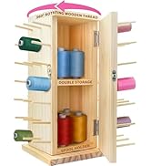Pink Power 84 Spools Thread Holder Stand - 360 Full Rotating Wooden Thread Organizer - Embroidery...