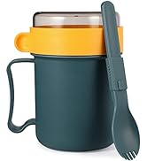 Microwavable Soup Mug with Lid and Scoop Soup to- Go Container Cereal Cup with Cover for Soups, N...