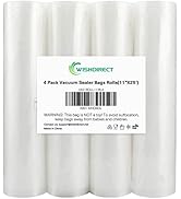 WishDirect Vacuum Sealer Bags Rolls Compatible with FoodSaver 4-Pack 11" x 25' Vacuum Seal Rolls ...