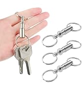 CooBigo 3 Pack Quick Release Detachable Keychain Dual Pull Apart Key Chain Spring Split Snap Sepa...