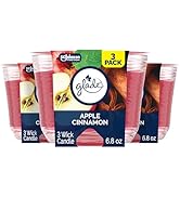 Glade 3-Wick Scented Candle Jar, Apple Cinnamon, Air Freshener Infused with Essential Oils, 6.8 O...