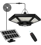 AEQ Solar Shed Light Solar Pendant Light Indoor Outdoor Work in Daytime with Remote Control, 360°...
