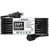 16 SJTW AWG Heavy Duty Power Cord 3 Prong Extension Cord, NEMA 5-15P to NEMA 5-15R, Power Cable f...