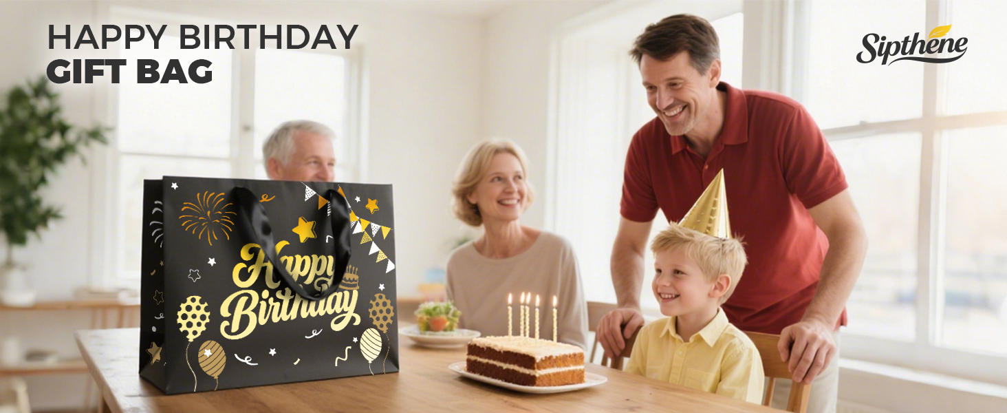 Black Birthday Gift Bag