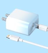 Phone Charger, 2 Pack 20W PD USB C Wall Fast Charger Adapter with 2 Pack 6FT Type C to Lightning ...