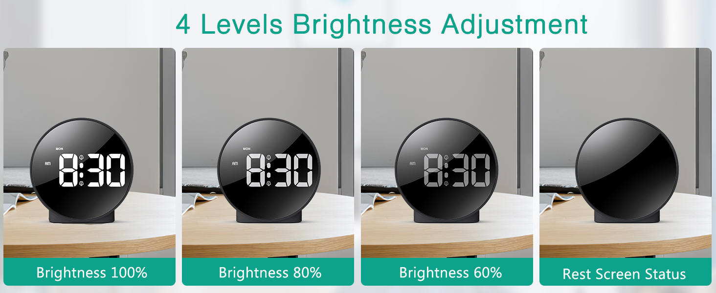 ORIA Digital Alarm Clock, (New Version) HD LED Display Digital Alarm Clock