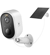 Solar Security Camera Outdoor Wireless, 2K Color Night Vision, Battery Powered PIR Motion Detecti...
