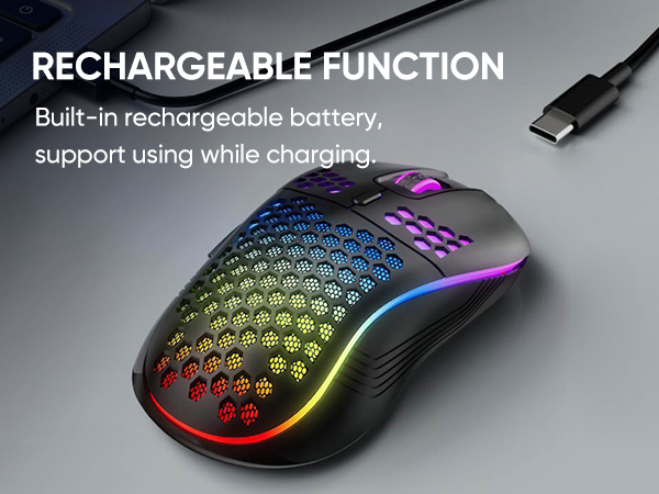 Wireless Gaming Mouse Honeycomb