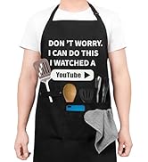 Funny Cooking Chef Apron with Pockets BBQ Kitchen Work Aprons Birthday Dad Creative Gifts