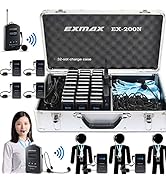 EXMAX EX-200N UHF Wireless Tour Guide System Church Translation Equipment 200 Channels for Intern...