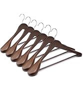 Uinicor Suit Hangers 6 Pack Wooden Coat Hangers,Wide Shoulder Hangers with Non Slip Pants Holder,...