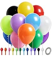 LOLStar Balloons Decorations,100 Pcs Assorted Colors Balloons 12 inch Latex Round Balloon Bulk fo...