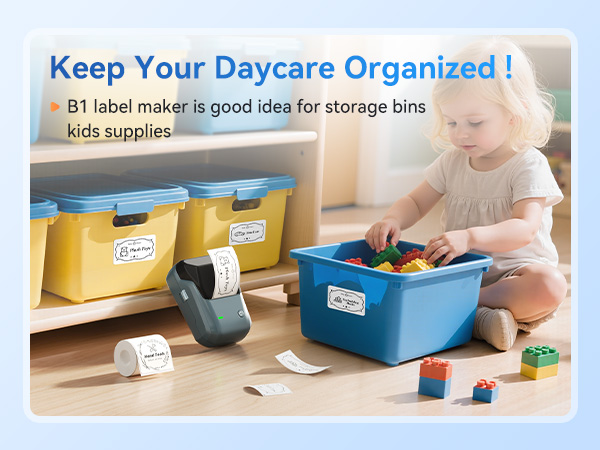 B1 label maker is good idea for storage bins, kids supplies