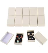 Craftdady 12pcs Beige Jewelry Gift Boxes 3"x2"x1" Rectangle Mini Jewelry Boxes for Necklace Brace...