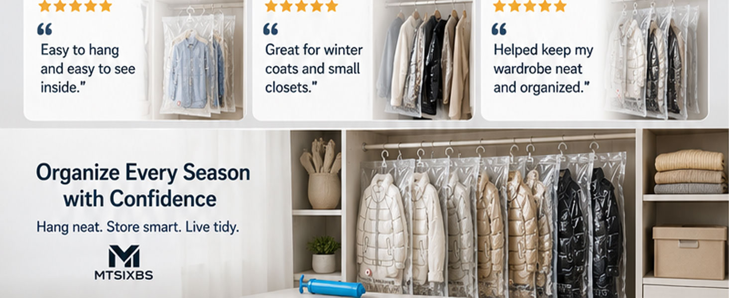 Hanging Vacuum Storage Seal Clear Bags