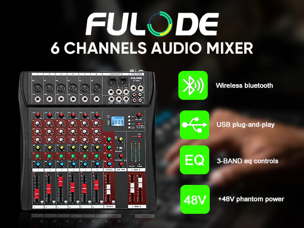 6 CHANNELS AUDIO MIXER