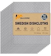 MoLKENE Swedish Dishcloths for Kitchen | 10 Pack Absorbent Cellulose Sponge Cloths Washable | Non...