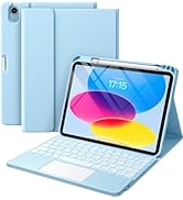Harvopu Compatible for iPad 10th Generation Case with Keyboard, Folio Cover with Pencil Holder, M...
