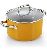 Cook N Home Non Stick Stock Pot with Lid, 6-Quart Hard Anodized Ceramic Nonstick Gumbo Pasta Pot,...