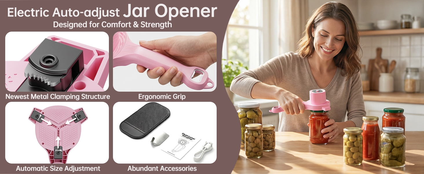 Electric Auto-adjust Jar Opener