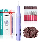 Cordless Electric Nail Drill File: COSLUS Nail Drill Machine with Stepless Speed Knob for Acrylic...