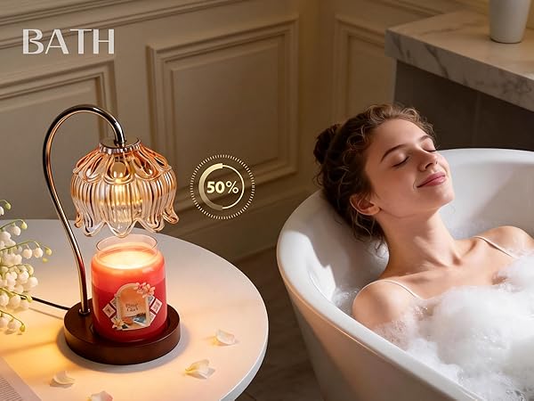 flower dimmable candle warmer lamp with timer