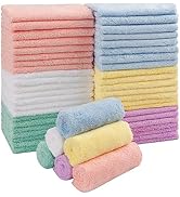 HOMEXCEL Baby Washcloths 50 Pack,Microfiber Coral Fleece Baby Bath Face Towel 7x9 Inch Extra Abso...