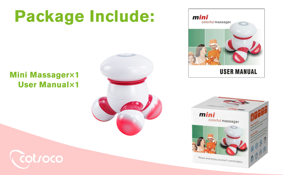 Handheld Massager Mini Portable Body Massager Pain Release Battery Operated Easy Hand Grip