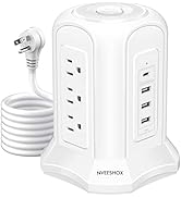 Power Strip Tower with USB C-Surge Protector with 9 AC Multiple Outlet and 4 USB Ports(1 USB C),1...