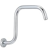Voolan 13 Inch Shower Head Extension Arm with Flange, S Shaped Shower head Riser Pipe, Stainless ...