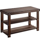 Pipishell Bamboo Shoe Rack Bench, 3 Tier Sturdy Shoe Bench, Storage Shoe Organizer, Holds up to 3...