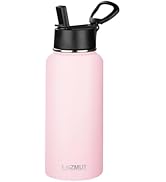 MEZMUT Insulated Water Bottle with Straw 32 oz Metal Water Bottle Leakproof Travel Stainless Stee...