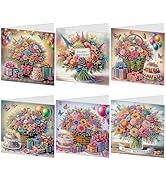 JISHSHAY 6 PCS Diamond Painting Greeting Cards Diamond Art Greeting Cards for Adults Gem Painting...