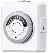 DEWENWILS24 Hour Cycle Plug-in Mechanical Timer, Indoor Timer for Electrical Outlets, 30-Minute I...