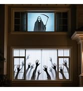 AAJK 120in Holographic Rear Projection Screen, Outdoor Projection Screens Portable Window Project...
