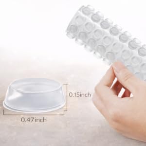 Clear bumper pads size 0.5 inch, best for furniture protection and noise reduction on cabinet doors.