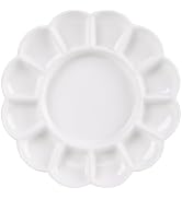 MEEDEN 12-Well Ceramic Paint Palette, Porcelain Paint Palette Tray, Artist Watercolor Mixing Pale...