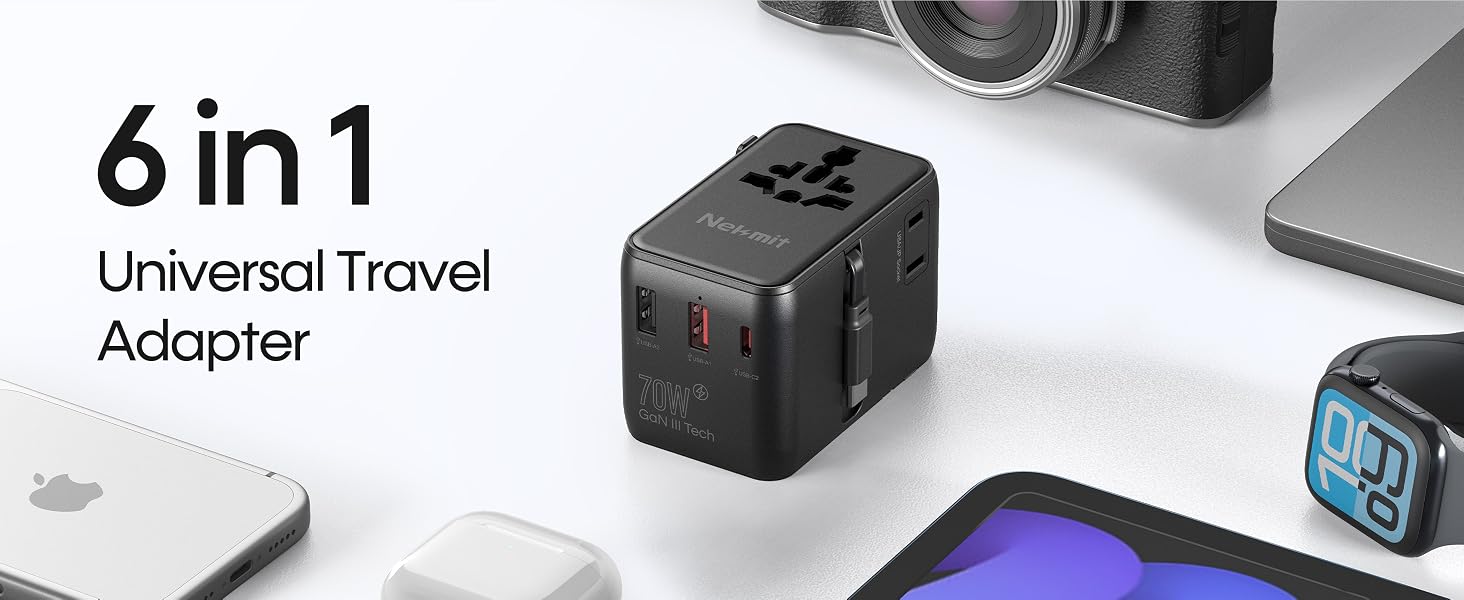 70W universal travel adapter