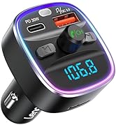 LENCENT Bluetooth 5.4 FM Transmitter Car Adapter 48W [PD 30W &amp; 18W] [7 Color Light] [Fast Chargin...