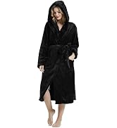 HEARTNICE Womens Hooded Fleece Robe, Soft Bathrobe for Womens, Cute Long House Coat