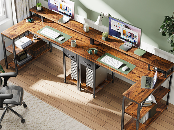 computer desk with power outlet