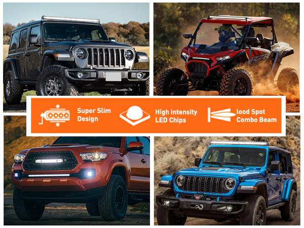 led light bar off road lighting reverse lights fog light for Jeep trucks 