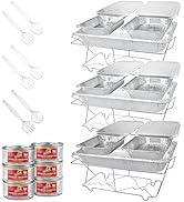 Chafing dish buffet set disposable 30 Piece Party Serving Kit Includes Chafing Kits With Lids and...