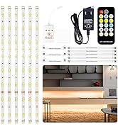 GUPUP Under Cabinet Lighting, 20Ft LED Strip Lights, 12V Low Power Safety Adapter,Flexible Dimmab...