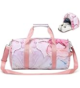 LOIDOU Dance Bag for Girls, Kids Duffle Bag with Shoe Compartment &amp; Dry Wet Pocket, 20L Waterproo...